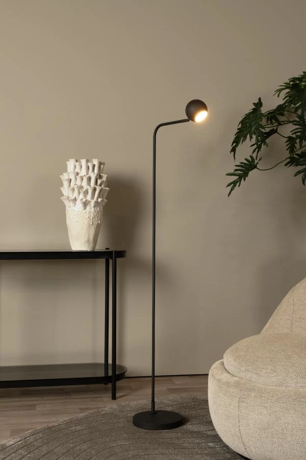 Lucide COMET - Lampadaire Rechargeable - Batterie/Piles - LED 3 StepDim - 1x3W 2700K - Noir - ambiance 1